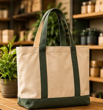 Branded canvas tote for retail